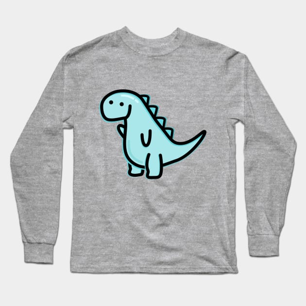 Cute Dino Long Sleeve T-Shirt by happyfruitsart